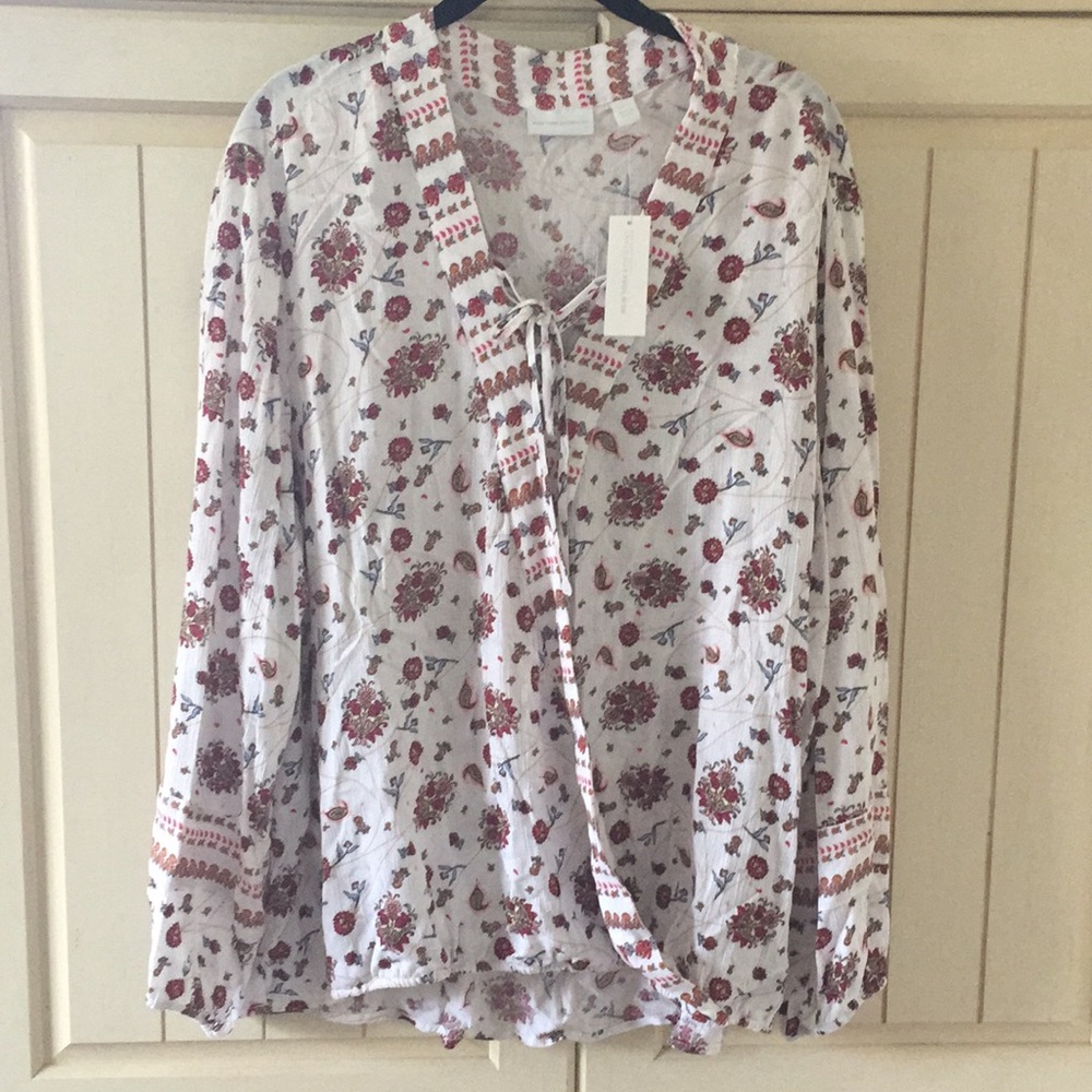Light Flowy Top with Lace-up Detail
